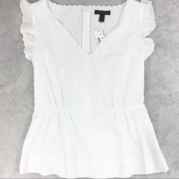 J. Crew Tops - 🌟HP🌟 NWT J. Crew V-neck Peplum Top in Swiss Dot